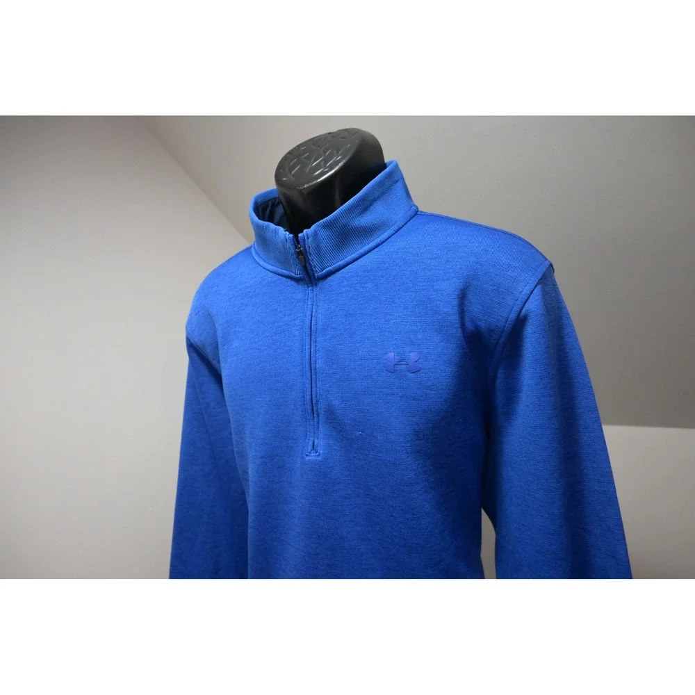 Under Armour 1/4 Zip Pullover Mens 2XL Blue Storm Heathered Active Good‎